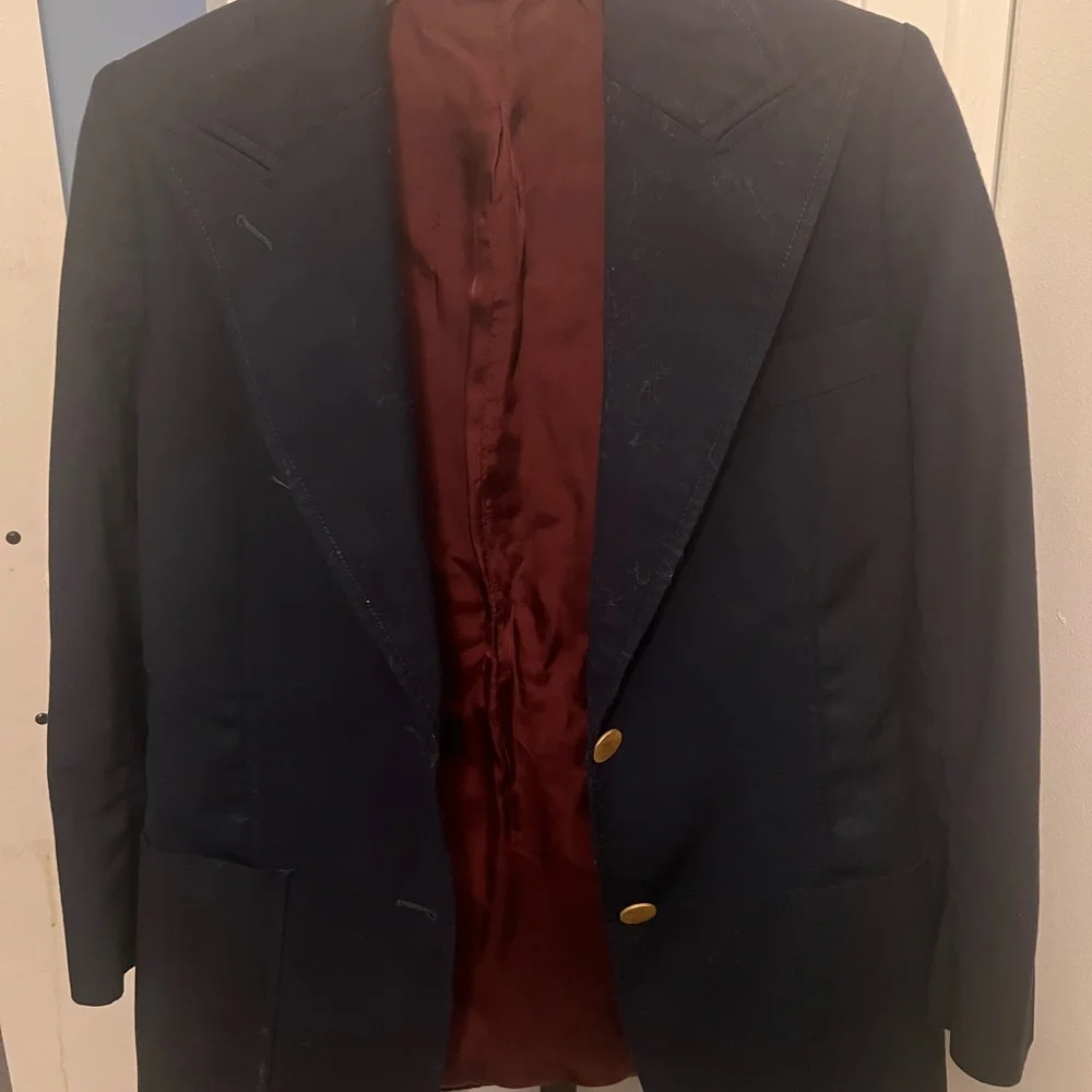 Gucci Uniform Blazer Navy Blazer with Burgundy Lining